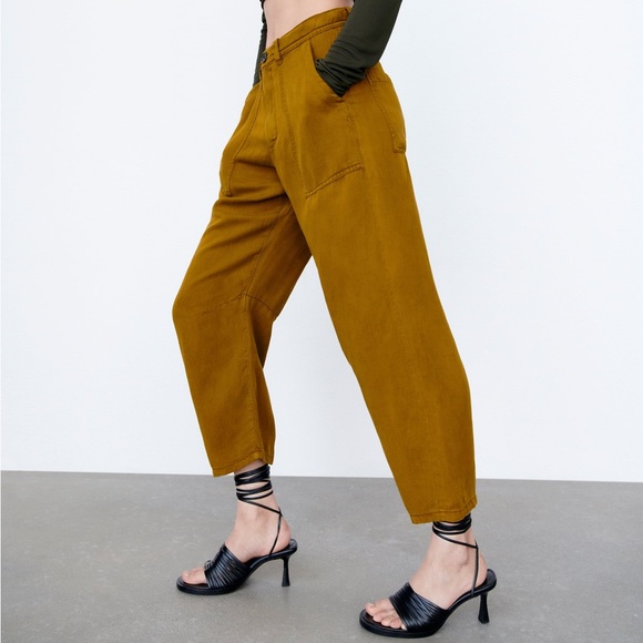 NWT Zara linen blend Pocket Pants - Picture 2 of 3